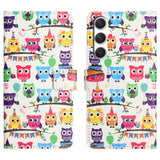 Samsung Galaxy S26 FE EIDERWOOD Flip Deksel med Kortholder og Stativ Funksjon - Ugler