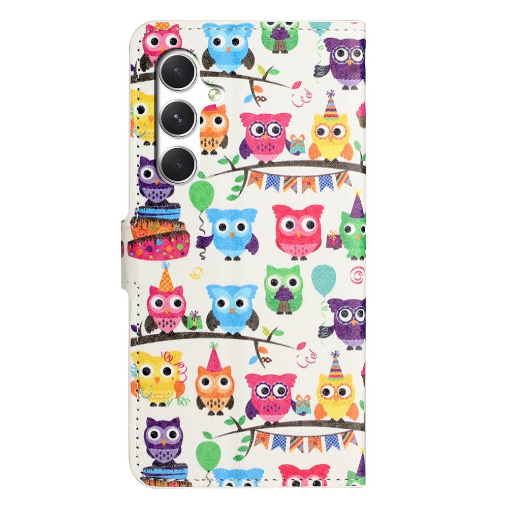 Samsung Galaxy S26 FE EIDERWOOD Flip Deksel med Kortholder og Stativ Funksjon - Ugler
