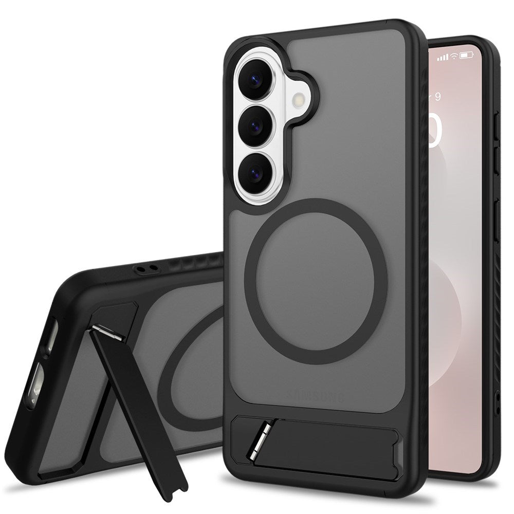 Samsung Galaxy S26 FE / S25 FE EIDERWOOD Hybrid Deksel m. Kickstand - MagSafe Kompatibel - Svart