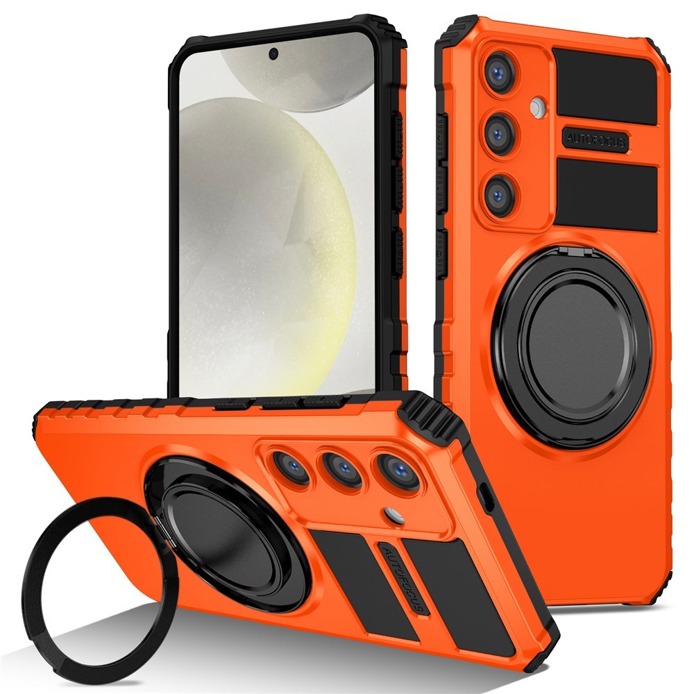 EIDERWOOD Samsung Galaxy S26 FE / S25 FE Håndverkerdeksel med Magnetisk Stativfunksjon - Oransje