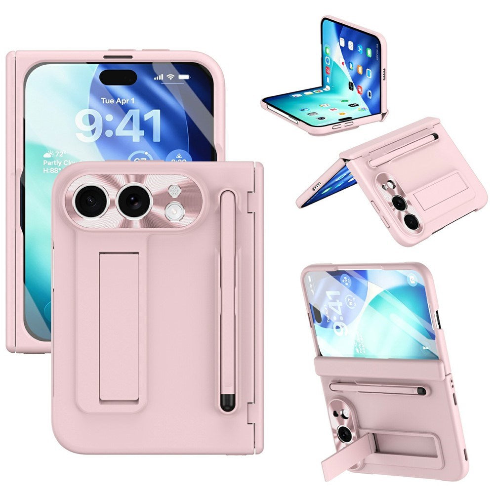 iPhone Fold EIDERWOOD Deksel med Skjermbeskyttelse, Kamerabeskyttelse og Stylus - Rosa