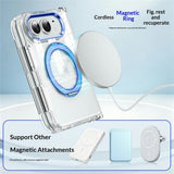 iPhone Fold EIDERWOOD Hybrid Deksel med Kickstand - MagSafe Kompatibel - Gjennomsiktig / Blå