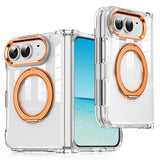 iPhone Fold EIDERWOOD Hybrid Deksel med Kickstand - MagSafe Kompatibel - Gjennomsiktig / Oransje