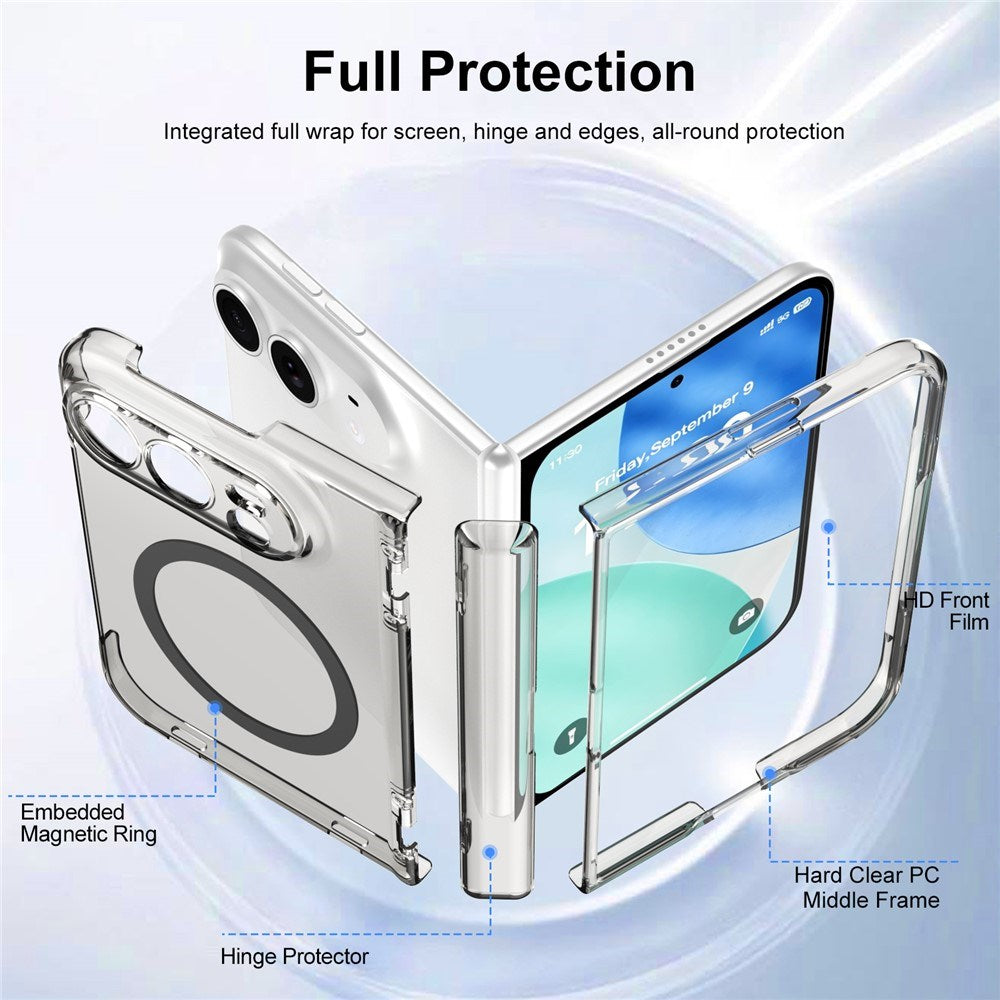 iPhone Fold EIDERWOOD Hybrid Deksel med Skjermbeskyttelse - MagSafe Kompatibel - Gjennomsiktig / Svart