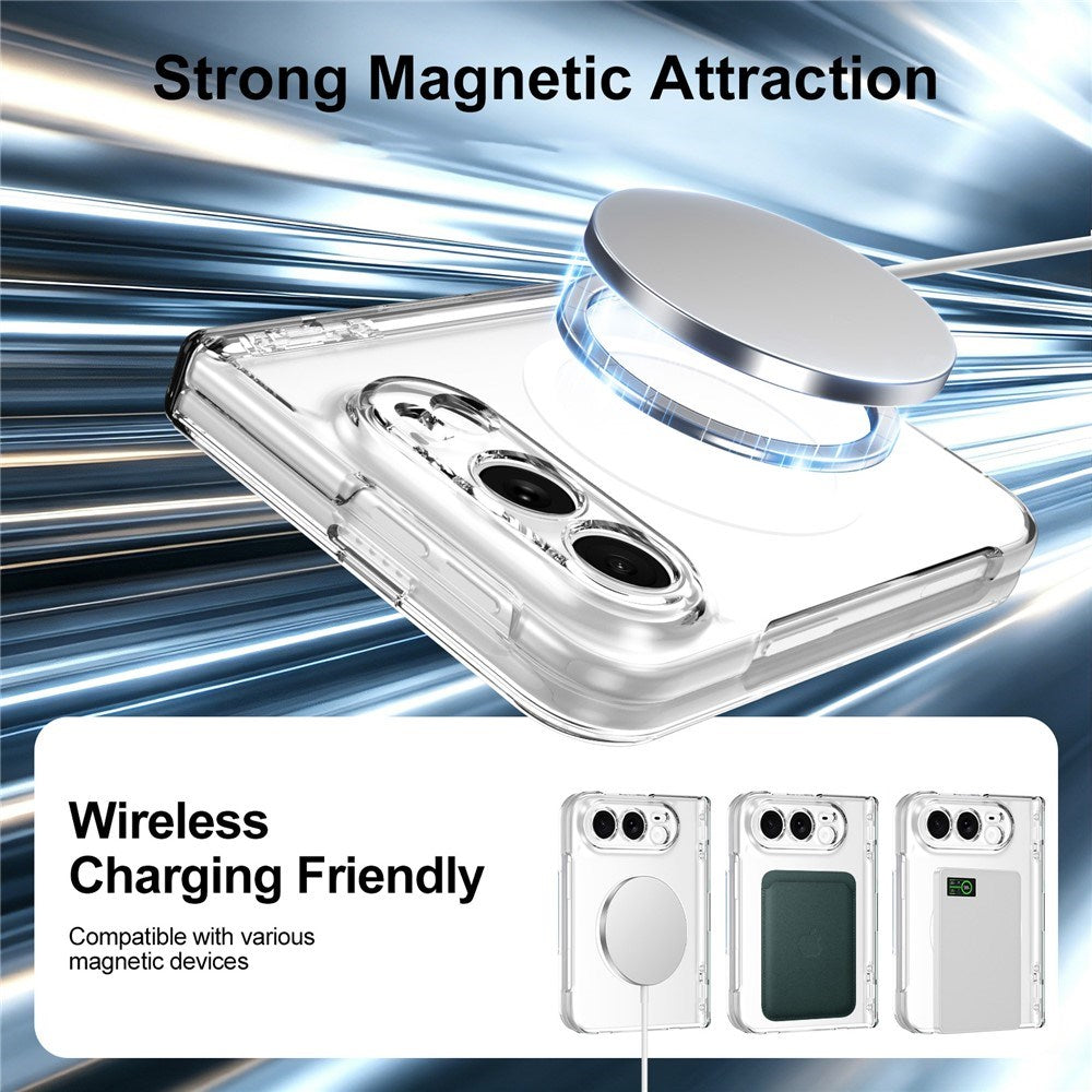 iPhone Fold EIDERWOOD Hybrid Deksel med Skjermbeskyttelse - MagSafe Kompatibel - Gjennomsiktig / Hvit