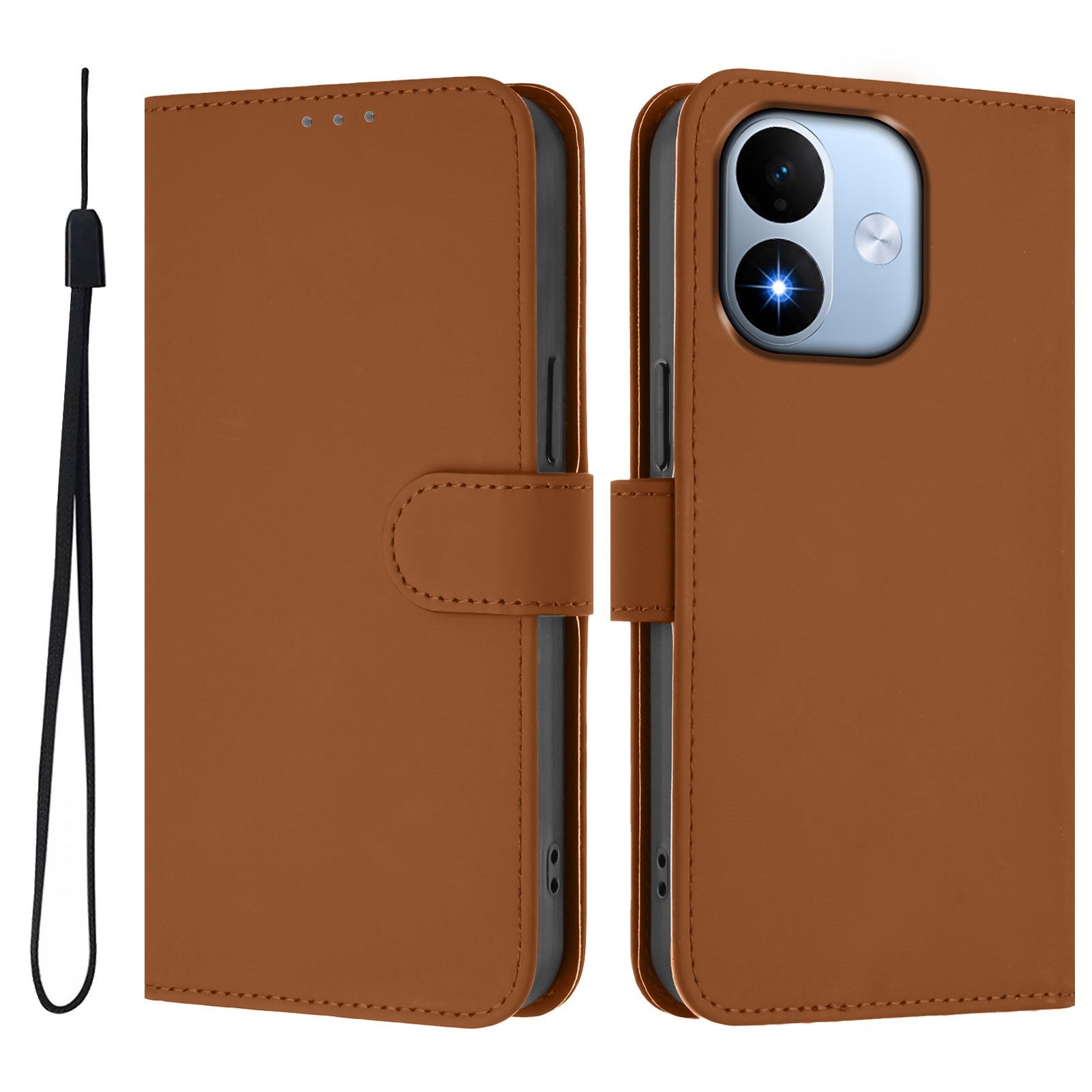 Xiaomi Redmi Note 17 (5G) EIDERWOOD Kunstskinn Flip Deksel m. Stropp - Brun