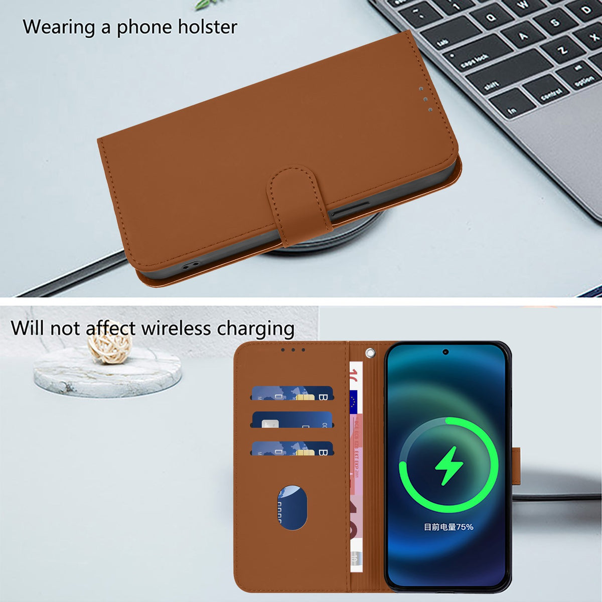Xiaomi Redmi Note 17 (5G) EIDERWOOD Kunstskinn Flip Deksel m. Stropp - Brun