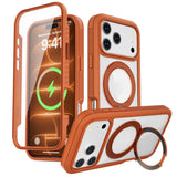 iPhone 18 Pro / 17 Pro EIDERWOOD Deksel med Skjermbeskyttelse og Stativfunksjon - MagSafe Kompatibel - Oransje / Gjennomsiktig