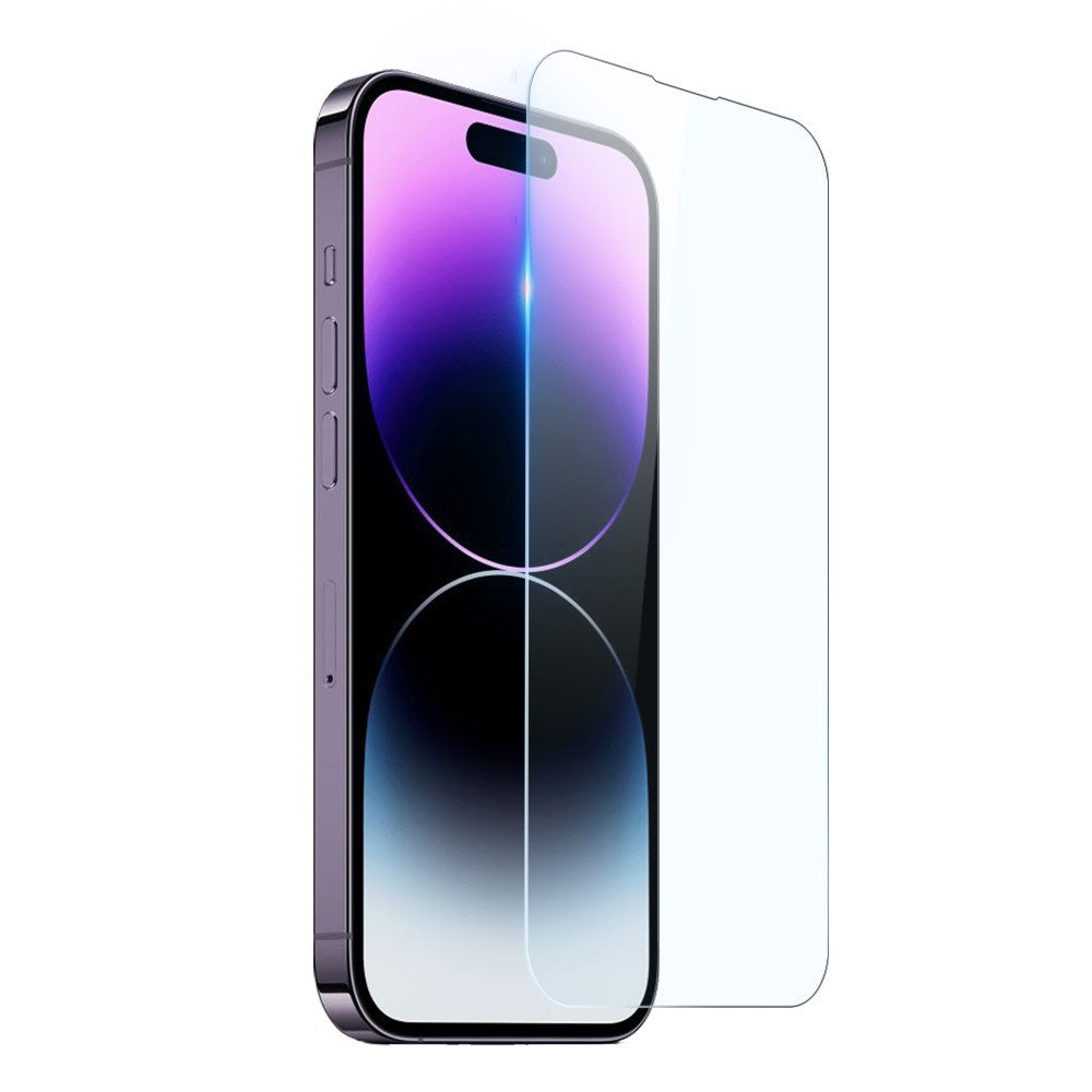 NORTHJO iPhone 14 Pro 2-i-1 Sett Fleksibelt Plast Deksel med Herdet Beskyttelsesglass - Gjennomsiktig