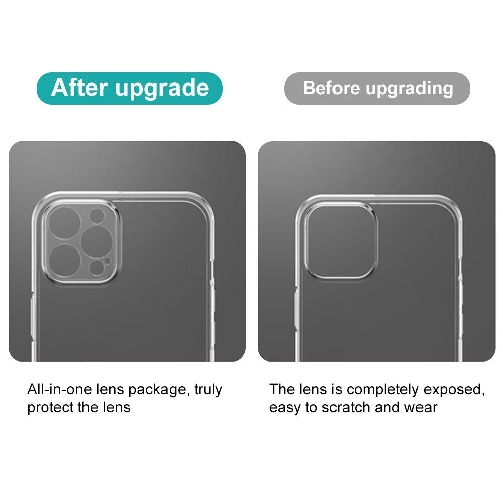 NORTHJO iPhone 14 Pro 2-i-1 Sett Fleksibelt Plast Deksel med Herdet Beskyttelsesglass - Gjennomsiktig