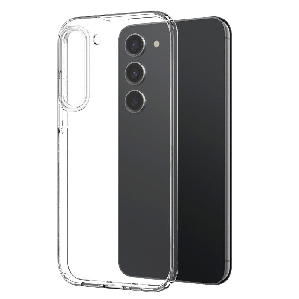 NORTHJO Samsung Galaxy S23 | 3-i-1 360° Beskyttelsessett med Deksel | Skjermbeskytter | Kameralinsebeskytter - Gjennomsiktig