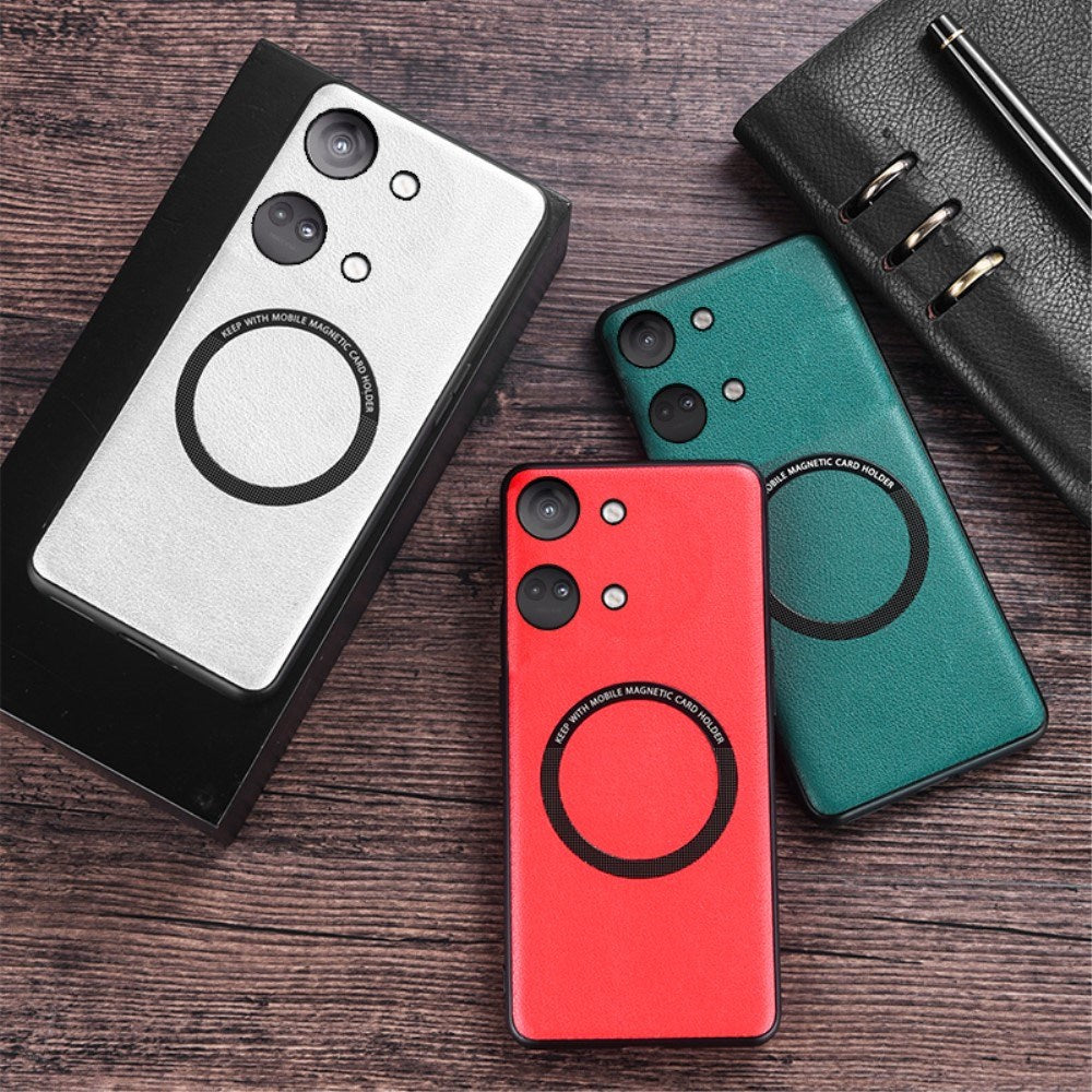OnePlus Nord 3 (5G) EIDERWOOD Hybrid Plast Deksel med Kunstskinn - MagSafe Kompatibel - Hvit