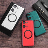 OnePlus Nord 3 (5G) EIDERWOOD Hybrid Plast Deksel med Kunstskinn - MagSafe Kompatibel - Hvit