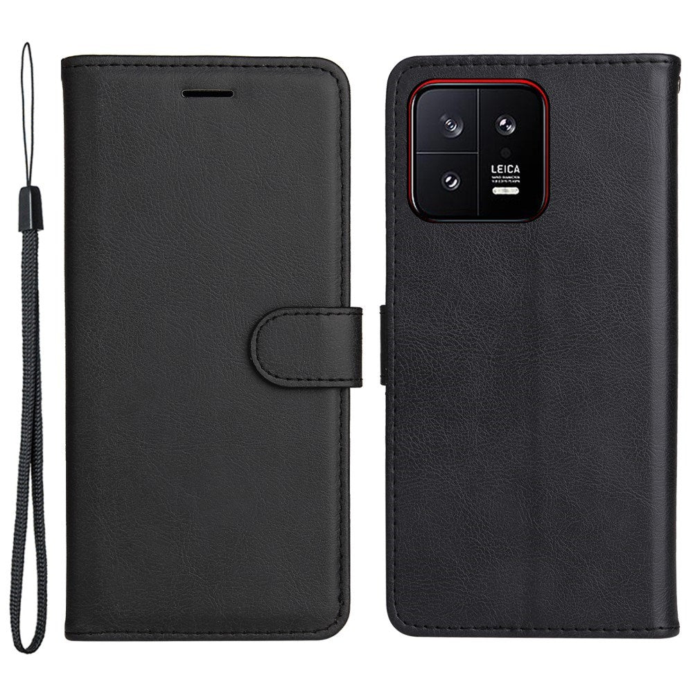 EIDERWOOD Xiaomi 13 Kunstskinn Flip Deksel m. Strop - Svart