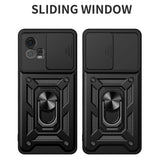 Motorola Moto G72 Bakdeksel med Magnetisk Kickstand Og Cam Slider - Grønn
