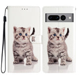 Google Pixel 7 Pro Kunstskinn Flipdeksel m. Lommebok og Stropp - Sød Katt