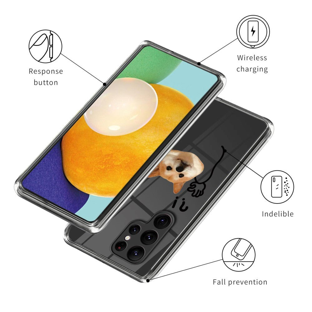 Samsung Galaxy S23 Ultra Plast Gjennomsiktig Deksel m. Motiv -  Overgi Hund