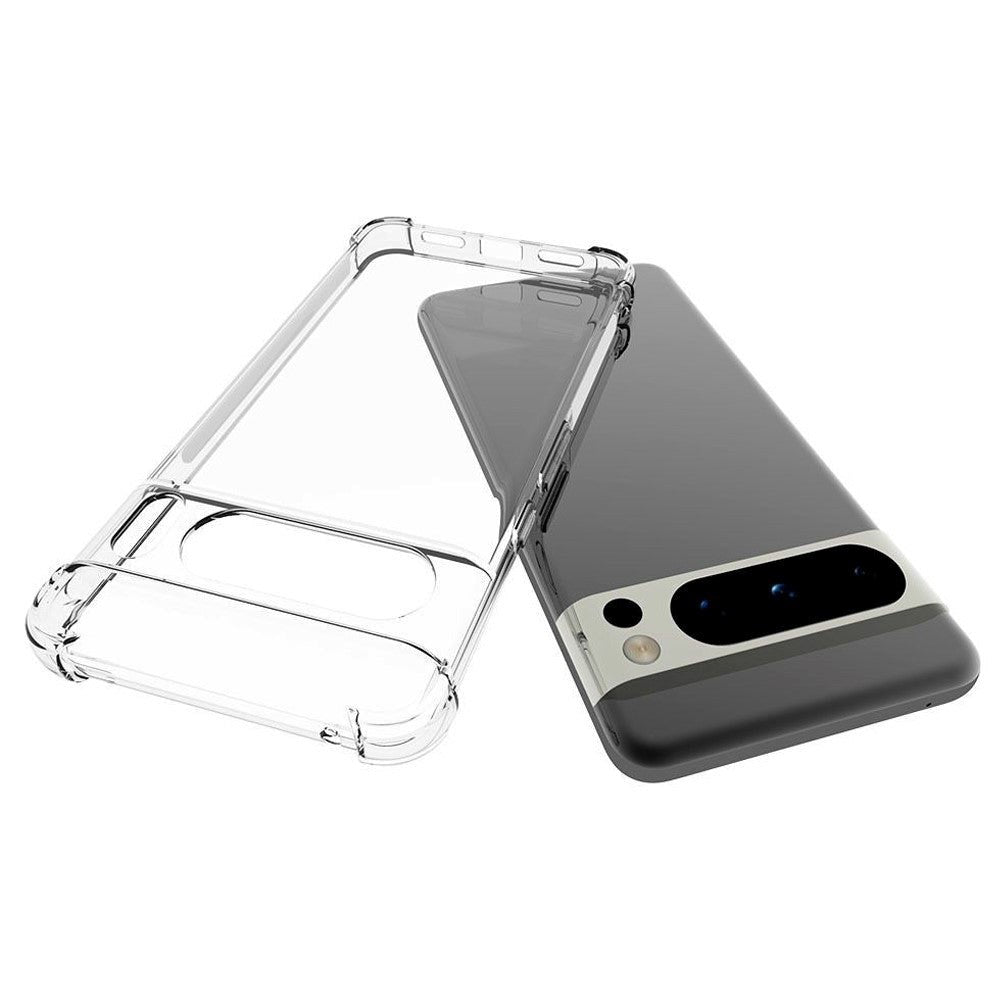 Google Pixel 8 Pro Shockproof Plastdeksel med Forsterkede Hjørner - Gjennomsiktig