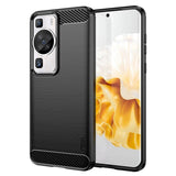 Huawei P60 Pro Mofi Brushed Carbon Fiber Fleksibelt Plast Deksel - Svart