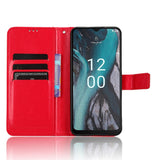 Nokia C22 Flipp Deksel i Kunstskinn med Lommebok og Stropp - Rød