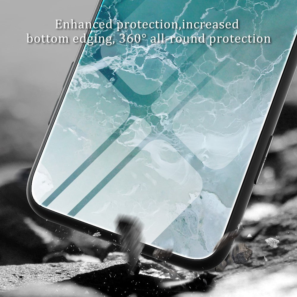 Xiaomi Poco F5 Deksel m. Glassbakside - Turkis Marmor