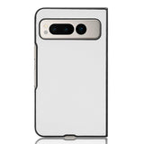 Google Pixel Fold Skinnkledd Plast Deksel - Hvit Carbon