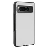 Google Pixel Fold Skinnkledd Plast Deksel - Hvit Carbon