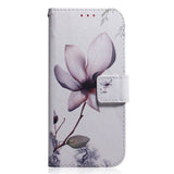 Nokia C22 Deksel i Kunstskinn med Lommebok og Trykk - Blomst