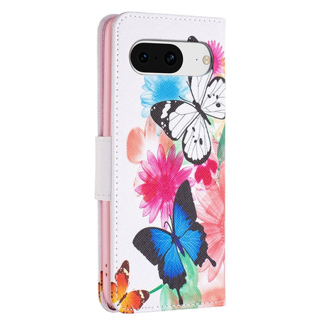 Google Pixel 8 Pro Kunstskinn Deksel med Lommebok - Fjær og Fugler