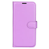 iPhone 15 Pro Max Litchi Skinn Deksel m. Lommebok - Lilla