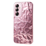 Samsung Galaxy A24 Glinsende Fleksibel Plast Bakside Deksel - Bølget Design - Rose Gold