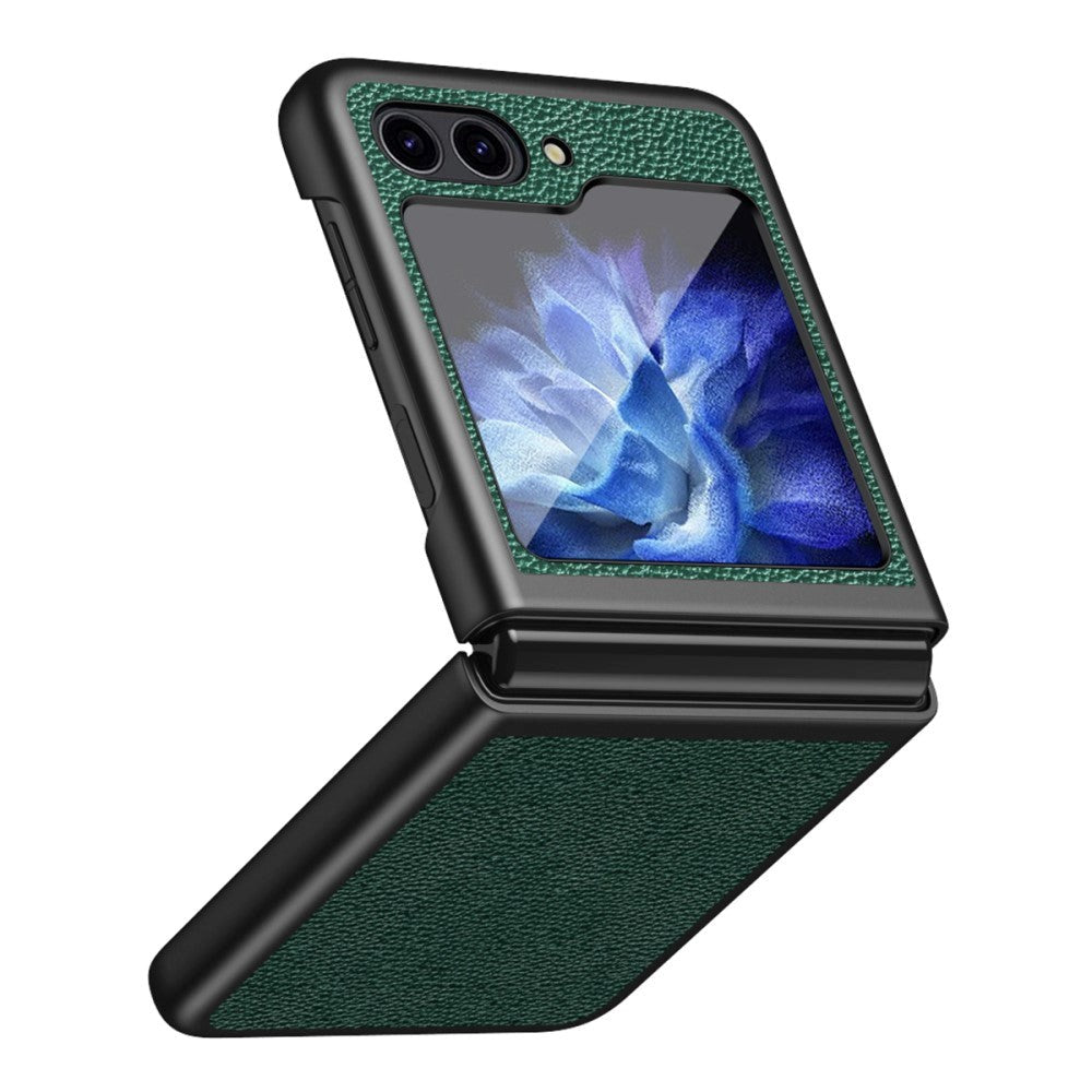 Samsung Galaxy Z Flip5 5G Litchi Kunstskinn Deksel - Grønn