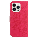 iPhone 15 Pro Kunstskinn Flip Deksel med Lommebok - Solsikke - Rosa
