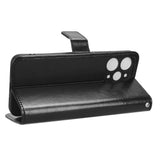 EIDERWOOD Xiaomi Redmi 12 (4G) / 12 (5G) / Poco M6 Pro (5G) Kunst Skinn Flip Deksel med Stativ & Lommebok - Svart
