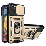 iPhone 15 Bakdeksel med Magnetisk Kickstand Og Cam Slider - Gull