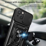 iPhone 15 Bakdeksel med Magnetisk Kickstand Og Cam Slider - Gull