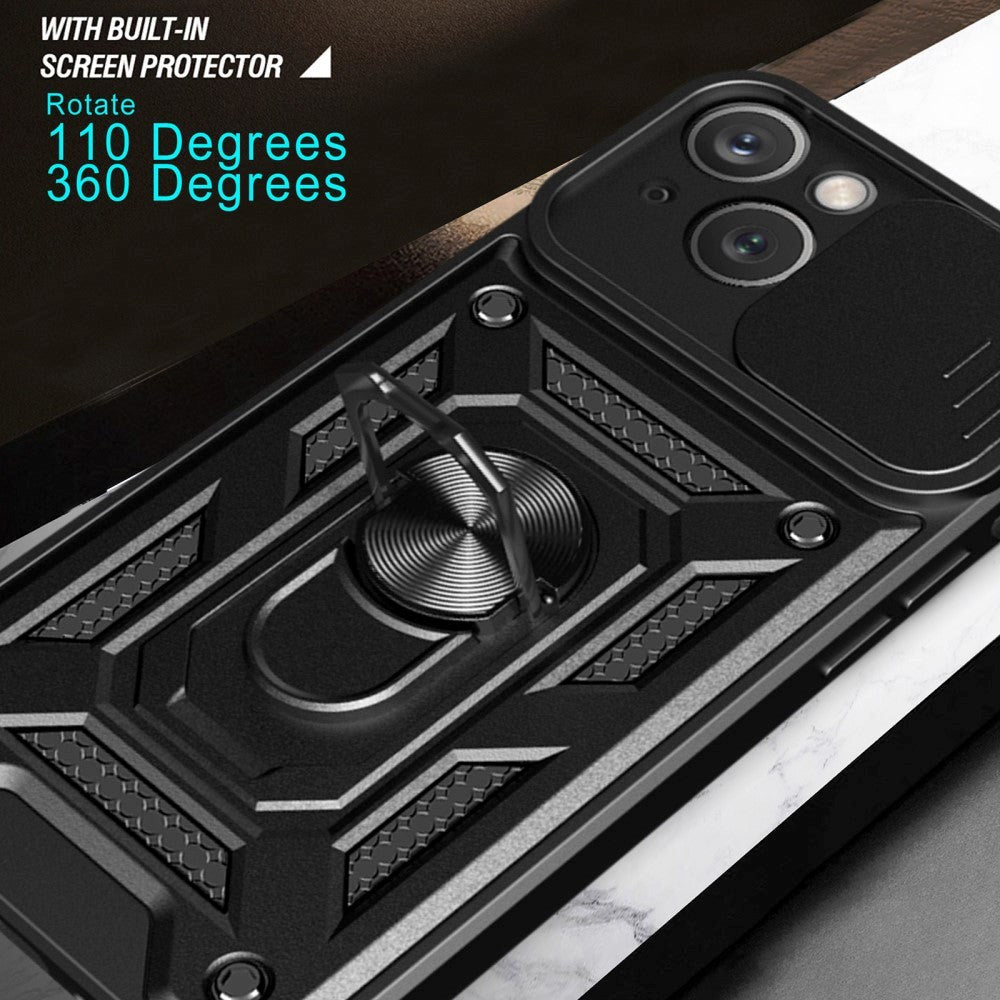 iPhone 15 Bakdeksel med Magnetisk Kickstand Og Cam Slider - Rose Gold