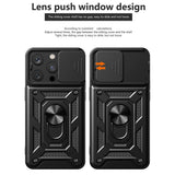iPhone 15 Pro Max Bakdeksel med Magnetisk Kickstand Og Cam Slider - Svart