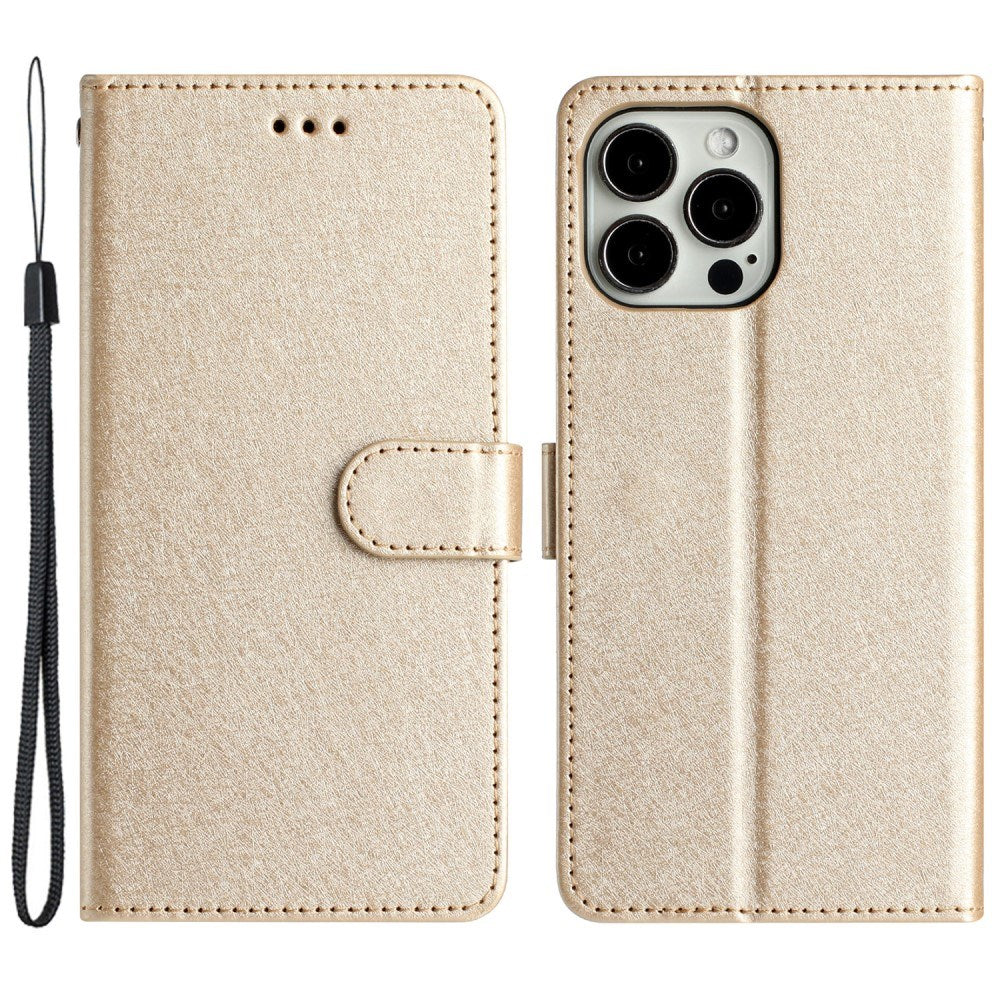 EIDERWOOD iPhone 12 Pro Max Deksel i Kunstskinn med Lommebok & Stropp - Gull