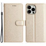 EIDERWOOD iPhone 12 Pro Max Deksel i Kunstskinn med Lommebok & Stropp - Gull