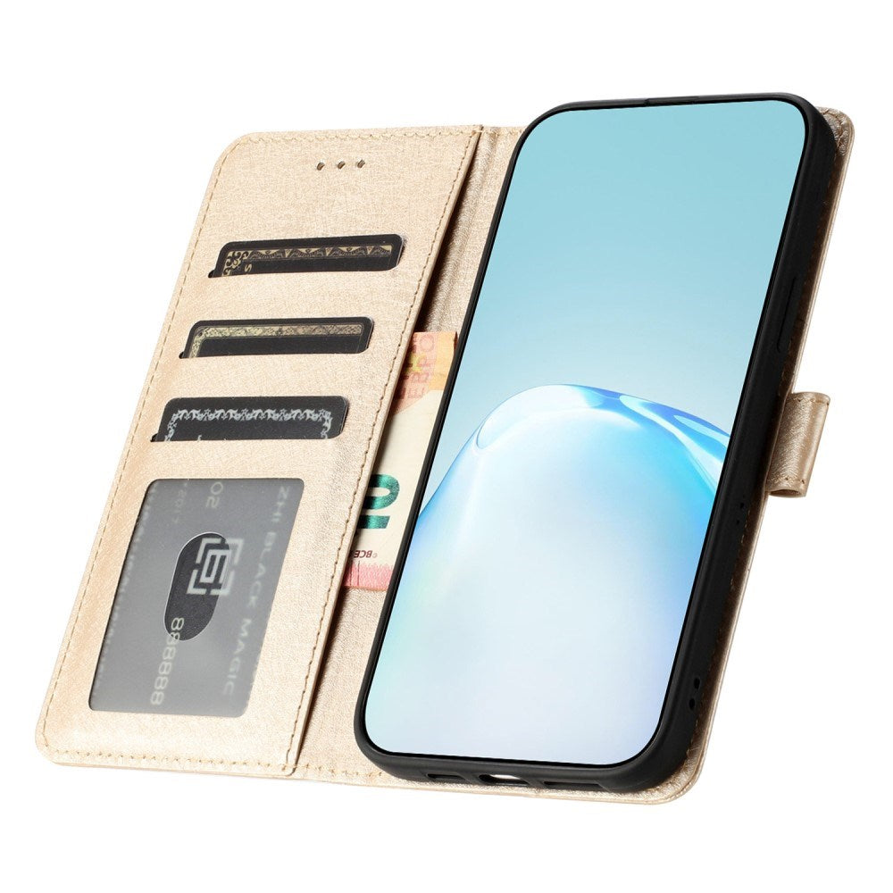 EIDERWOOD iPhone 12 Pro Max Deksel i Kunstskinn med Lommebok & Stropp - Gull