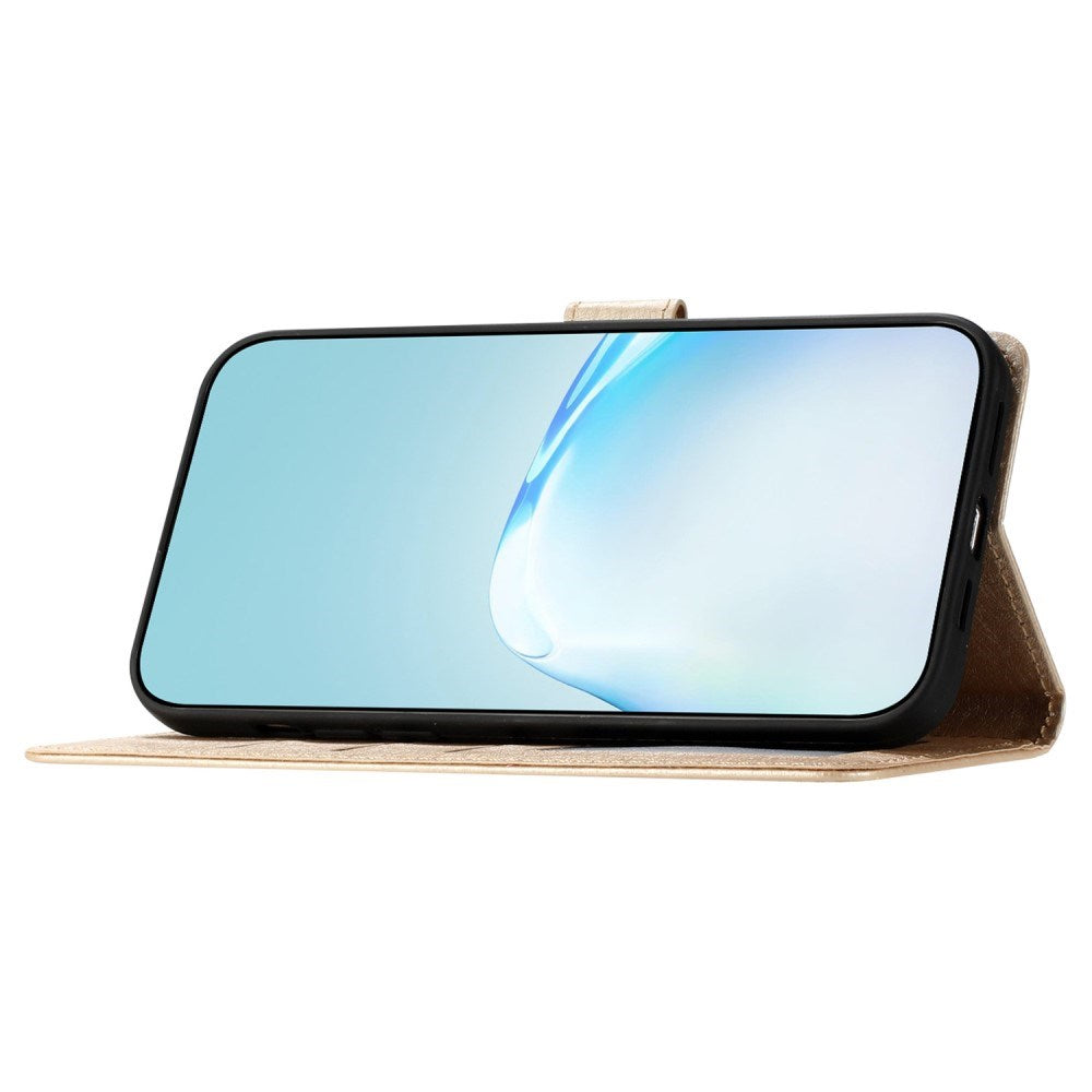 EIDERWOOD iPhone 12 Pro Max Deksel i Kunstskinn med Lommebok & Stropp - Gull