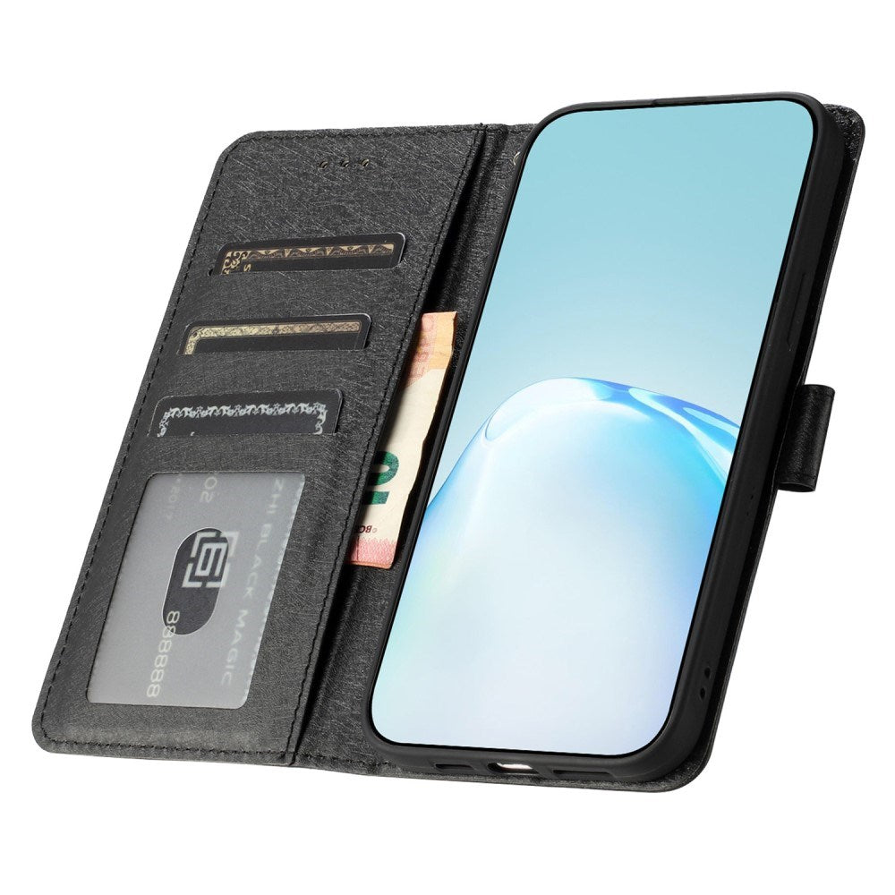 EIDERWOOD iPhone 12 Pro Max Deksel i Kunstskinn med Lommebok & Stropp - Svart