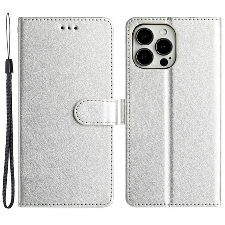 EIDERWOOD iPhone 12 Pro Max Deksel i Kunstskinn med Lommebok & Stropp - Sølv