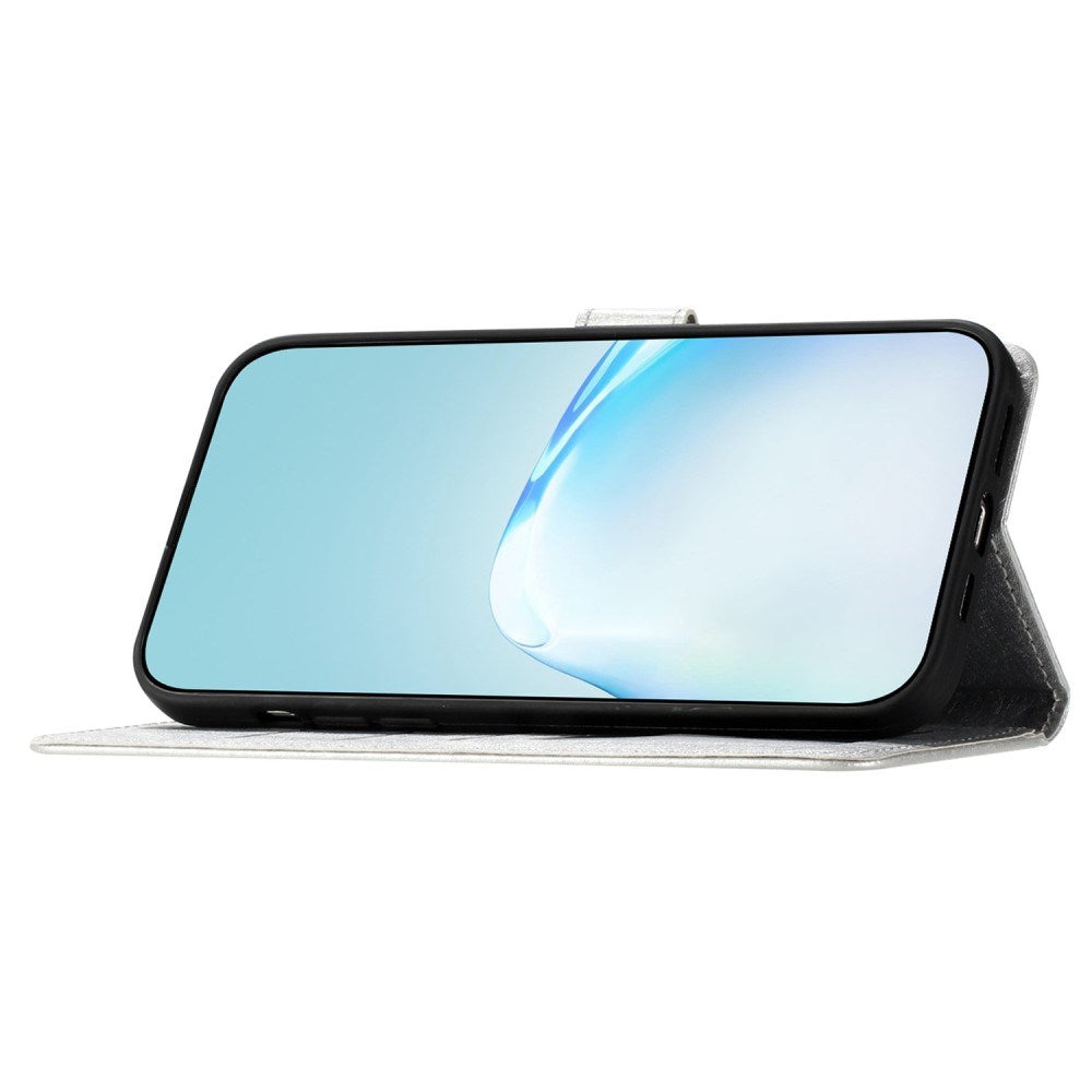 EIDERWOOD iPhone 12 Pro Max Deksel i Kunstskinn med Lommebok & Stropp - Sølv