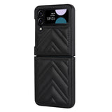 EIDERWOOD Samsung Galaxy Z Flip4 (5G) Deksel i Kunstskinn med V-Design - Svart