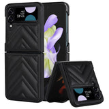 EIDERWOOD Samsung Galaxy Z Flip4 (5G) Deksel i Kunstskinn med V-Design - Svart