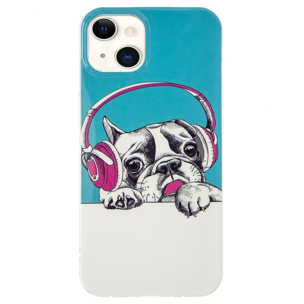 iPhone 15 Selvlysende Fleksibelt Deksel av Plast med Trykk - Frenchie