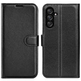 Samsung Galaxy M34 (5G) / F34 (5G) Litchi Kunstskinn Deksel m. Lommebok - Svart