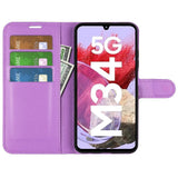 Samsung Galaxy M34 (5G) / F34 (5G) Litchi Kunstskinn Deksel m. Lommebok - Lilla